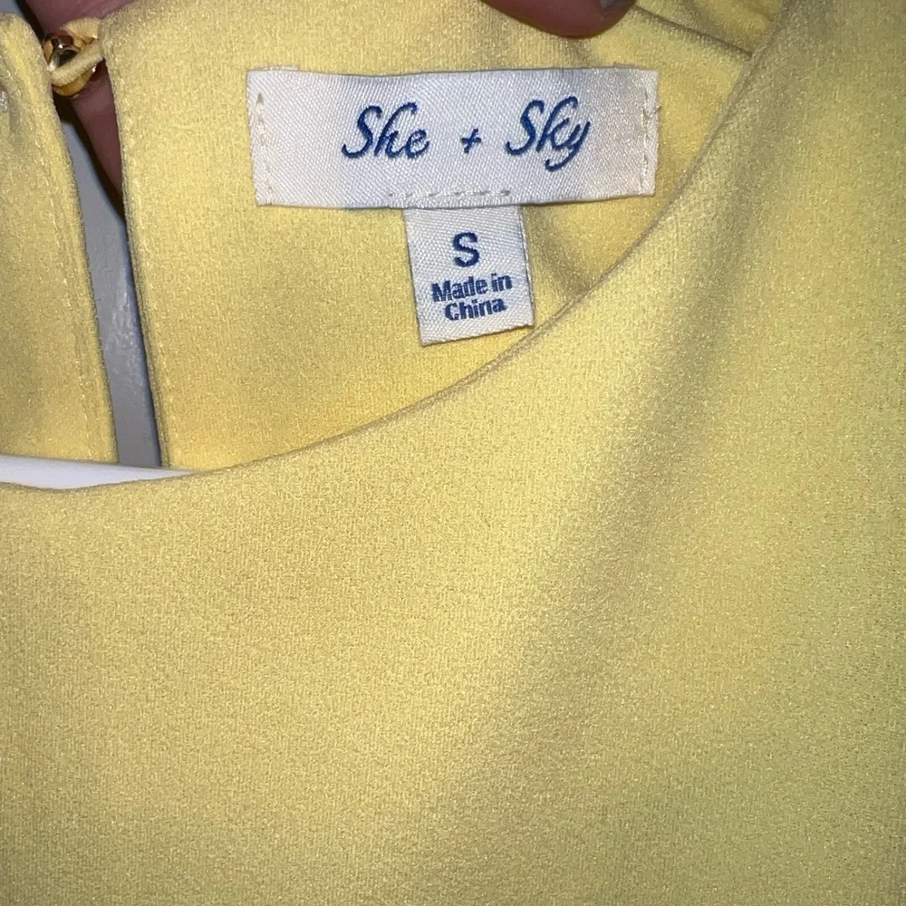 She + Sky Shift Yellow Dress - Picture 6 of 7